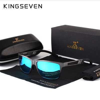 

KINGSEVEN Men Polarized Sunglasses Aluminum Magnesium Sun Glasses Driving Glasses Rectangle Shades For Men Oculos masculino Male