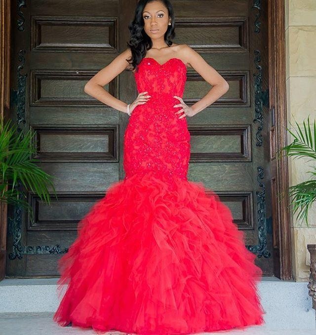 

2018 Red Prom Dresses Mermaid Sweetheart Lace Appliques Tiered Skirt African Plus Size Beaded Tulle Long Formal Evening Dress Party Gowns, Lavender