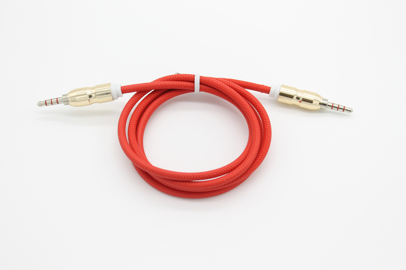 Dual Male AUX Audio Cable 1m/3ft 3.5mm Silver-plated Plug TPE Embossed Cord by DHL 100+-image-429660542