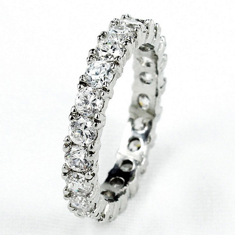 

2016 Fashion Jewelry Luxury Women Engagement ring 5A Zircon 5A Zircon stone 925 Sterling silver Wedding Band Ring for women