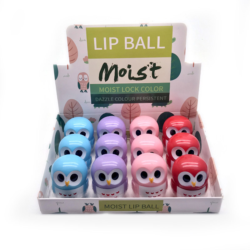 

Makeup Owl Candy Color Moisturizing Lip Balm Natural Plant Sphere Lip Gloss Lipstick Fruit Embellish Lip Smacker Free DHL 287