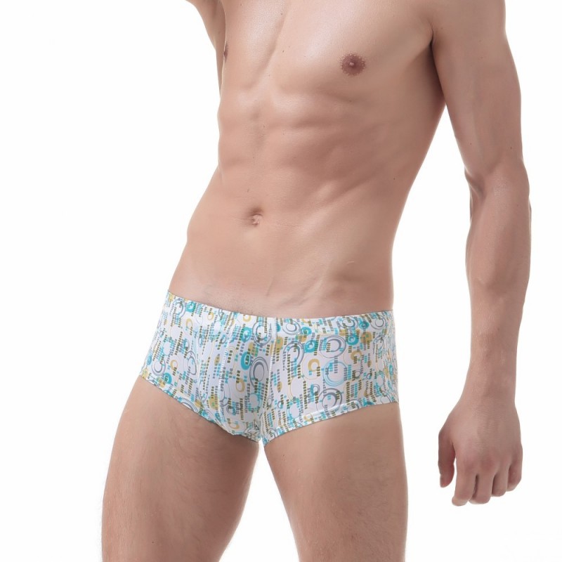 

men boxer sexy summer ice milk print underwear brief panties homme underwear plus size  free wholesale, Mixed color