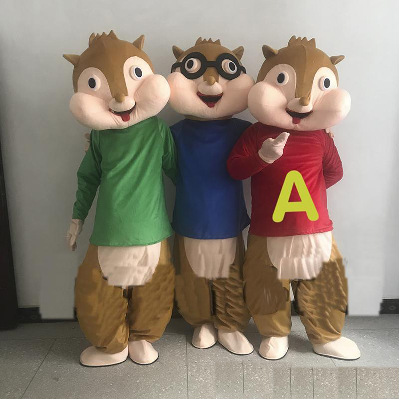 

2018 hot new Alvin and the Chipmunk Characters Cartoon Mascot Costume Anime Christmas, Red