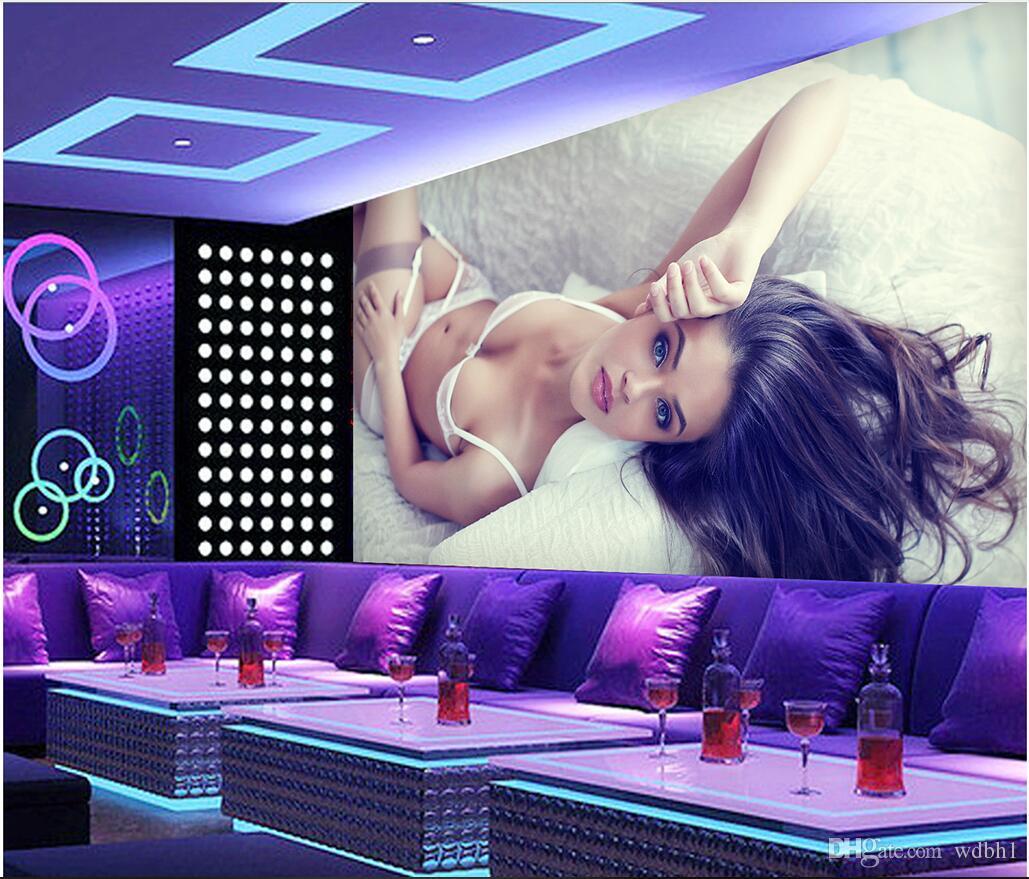 

3d wallpaper custom photo Sexy Beauty Hotel Nightclub KTV Tooling Background Wall murals wallpaper for walls 3d living room, White