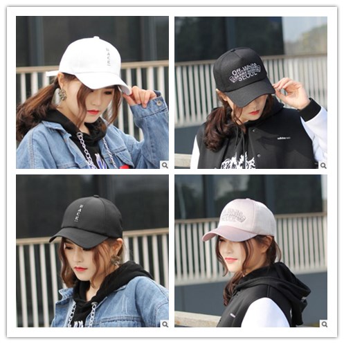 

Baseball Cap Fashion Korean English alphabet BACK Silver Lady Cap Outdoor climbing Visor Hat Men Accessories, Multi