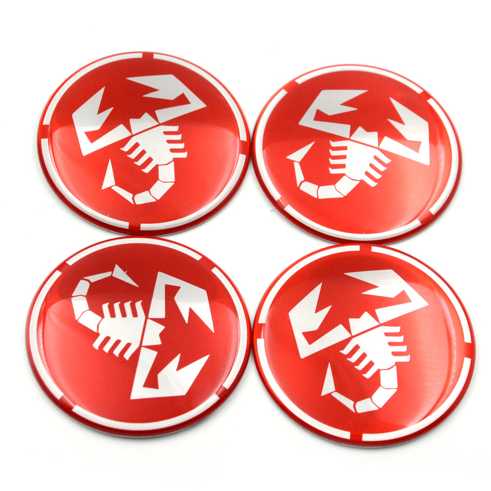 

Gzhengtong 4pcs/lot 50mm 56mm 60mm Stickers Scorpion Wheel Center Sticker Abarth Sticker for Car Wheel Cap Cover for Fiat