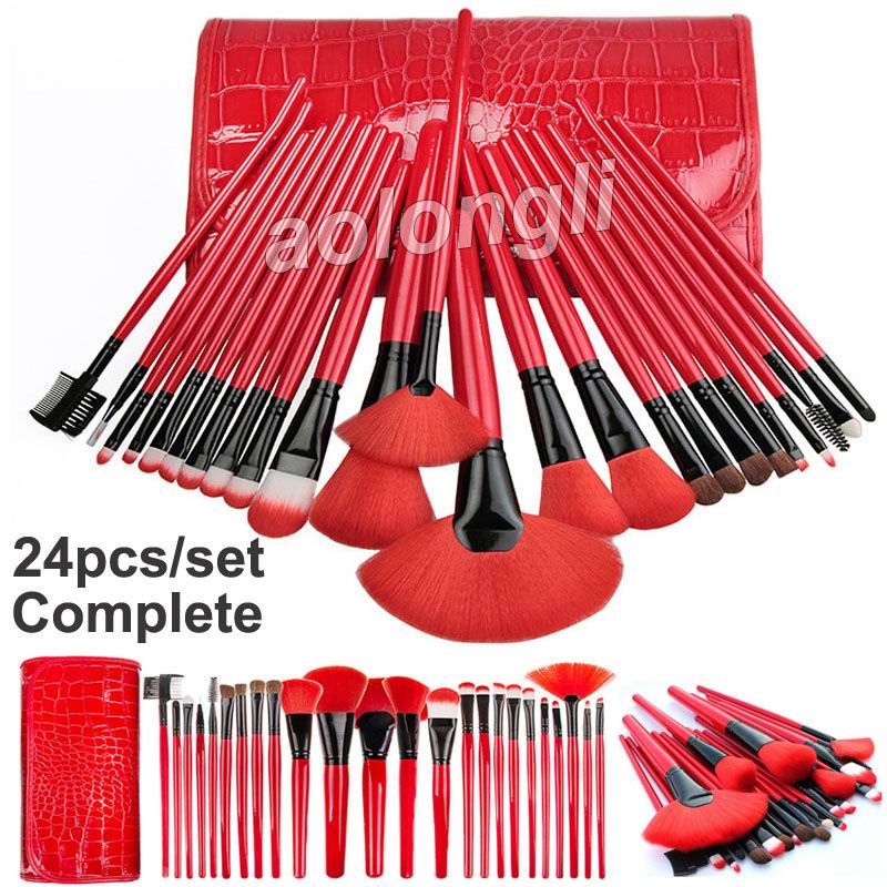 

Makeup Brush kit 24 pcs set Crocodile Pattern brushes complete Set Face and Eyeshadow Powder Foundation brushes Makeup Tools Kit
