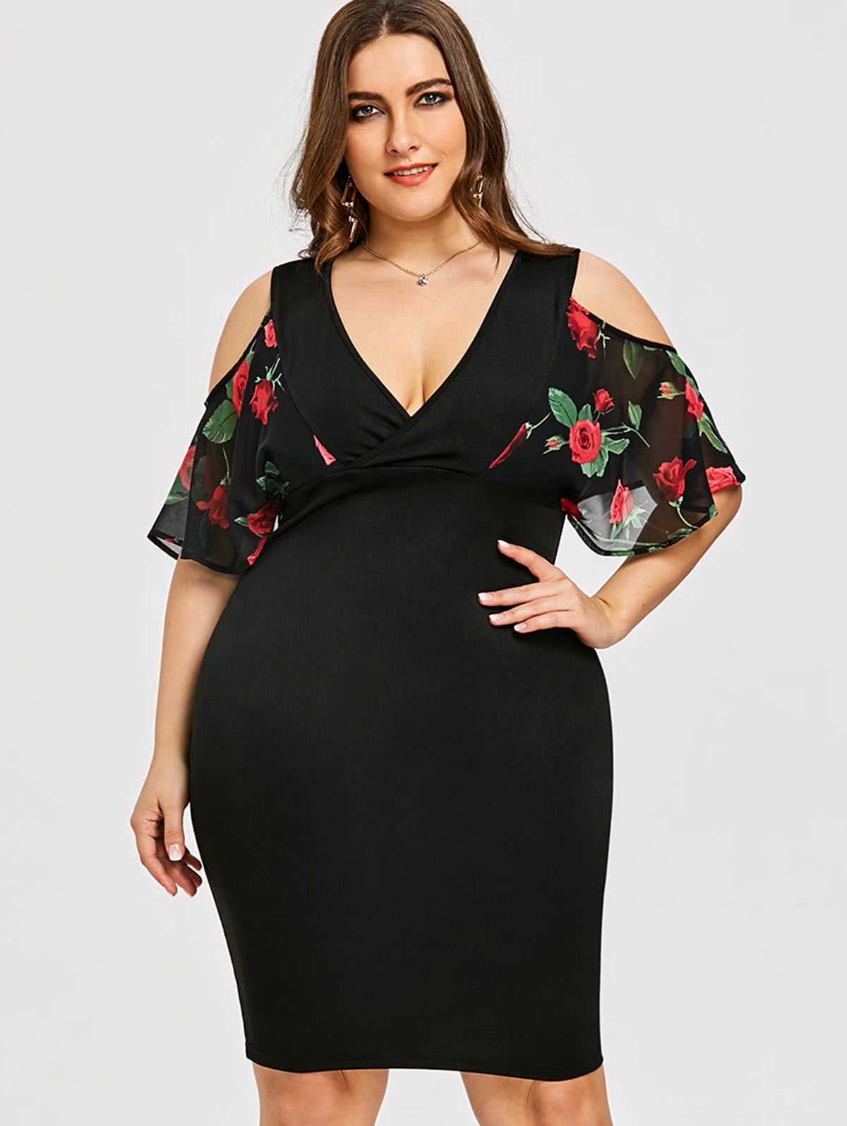 plus size cold shoulder summer dresses