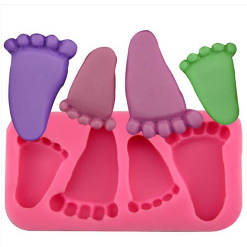 

2018 Free shipping Shipping Wholesales Foot Shaped Cute Silicone Mold Fondant Cake Decorating Baking Tool