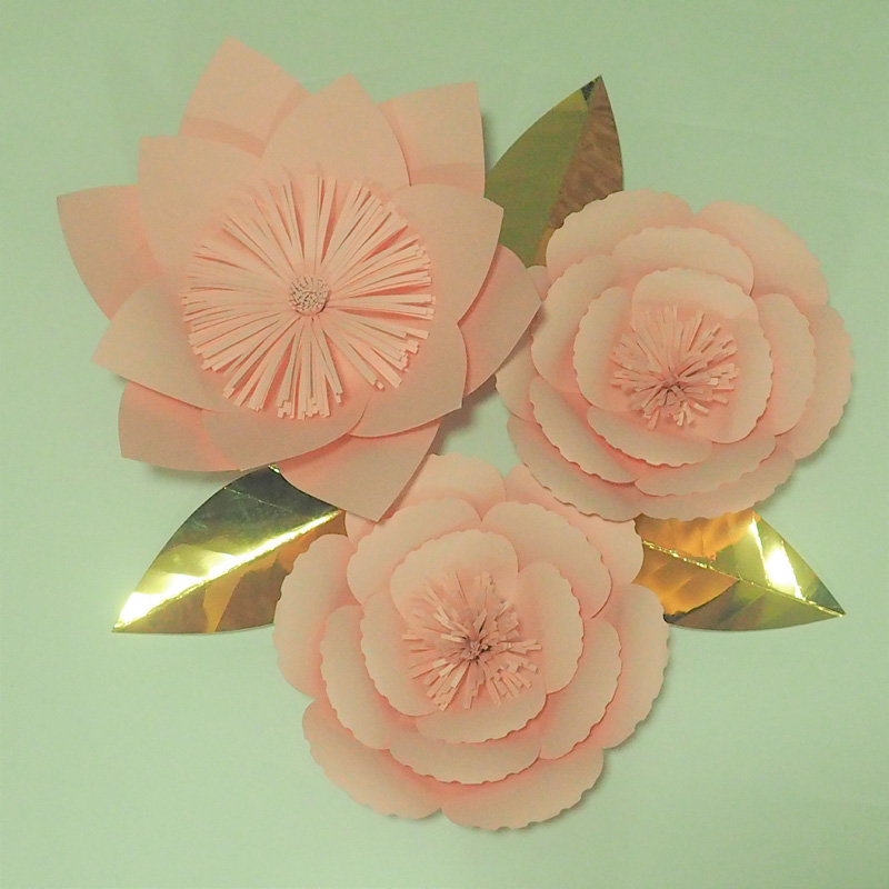 

Giant Paper Flowers Backdrop 3pcs With 3pcs Leaves For Wedding Party Decorations Baby Shower Nursery Deco 6 Options Flower DIY, As picture