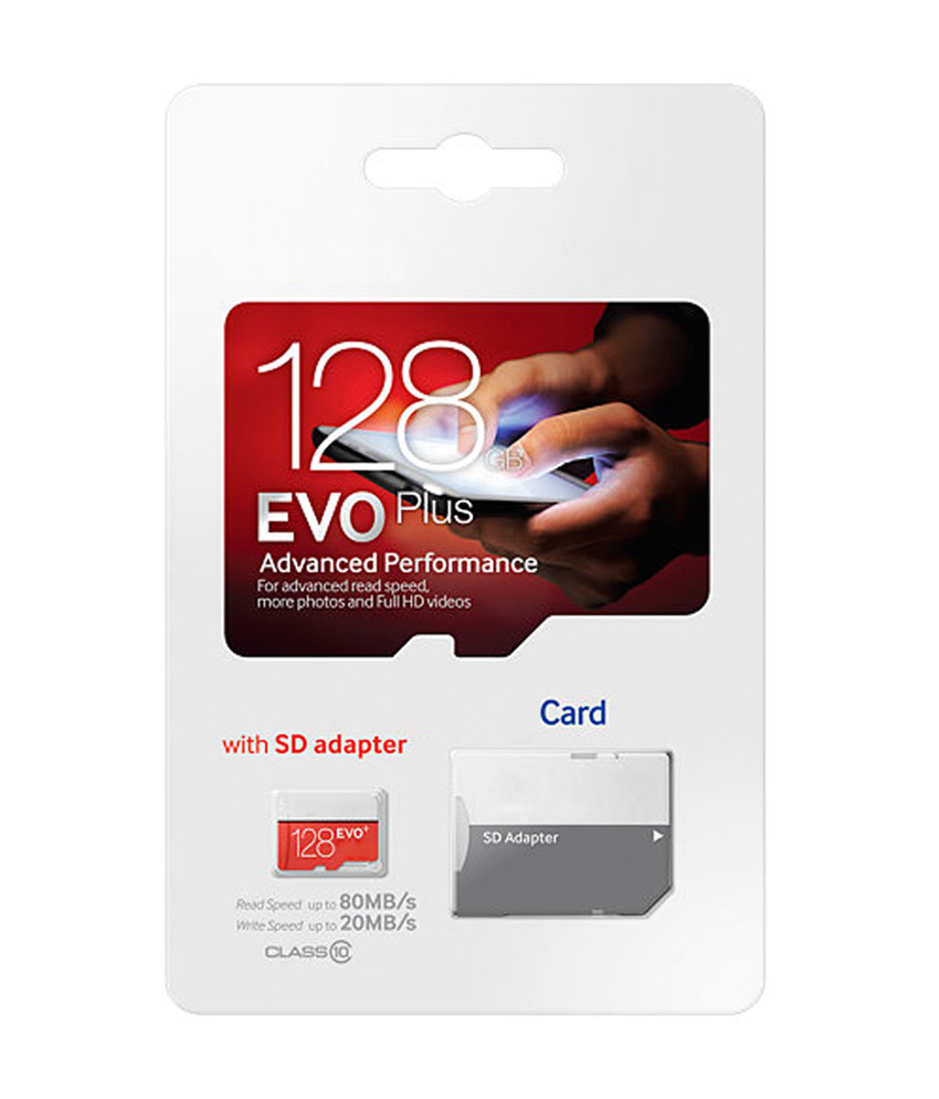 

White EVO Plus + 32GB 64GB 128GB 256GB C10 TF Flash Memory Card Class 10 Free SD Adapter Retail Blister Package Epacket DHL Free Shipping