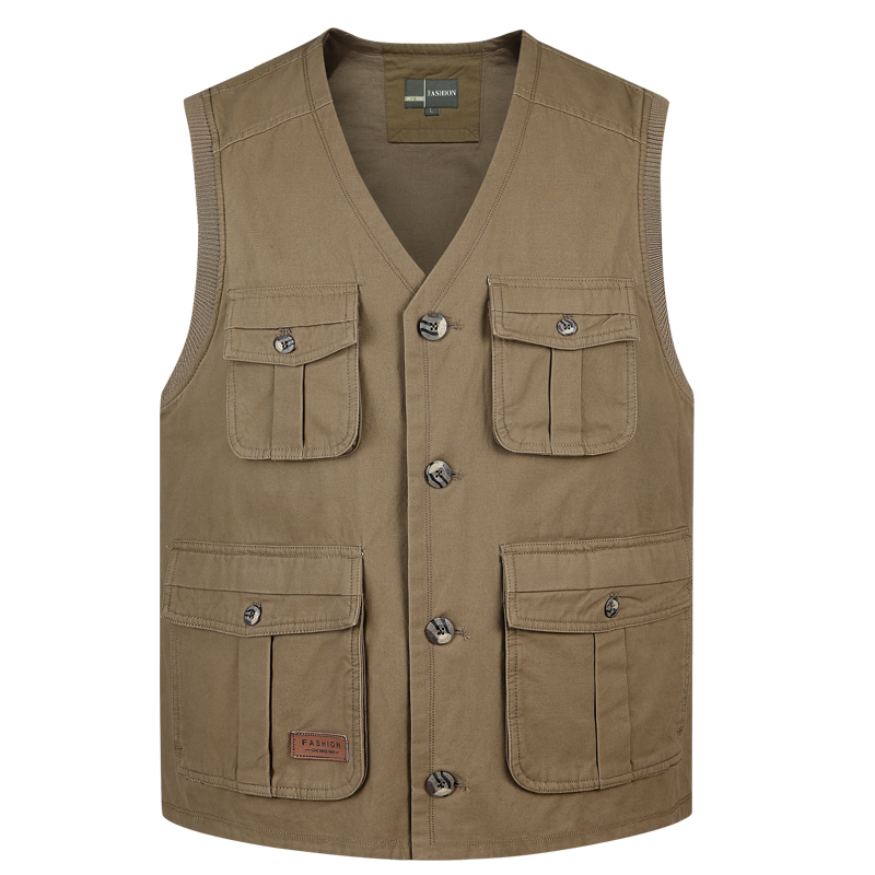 Summer Vest For Men With Many Pockets Reporter Tool Classic Photographer Sleeveless Jacket Cotton Multi Pocket Baggy Waistcoat