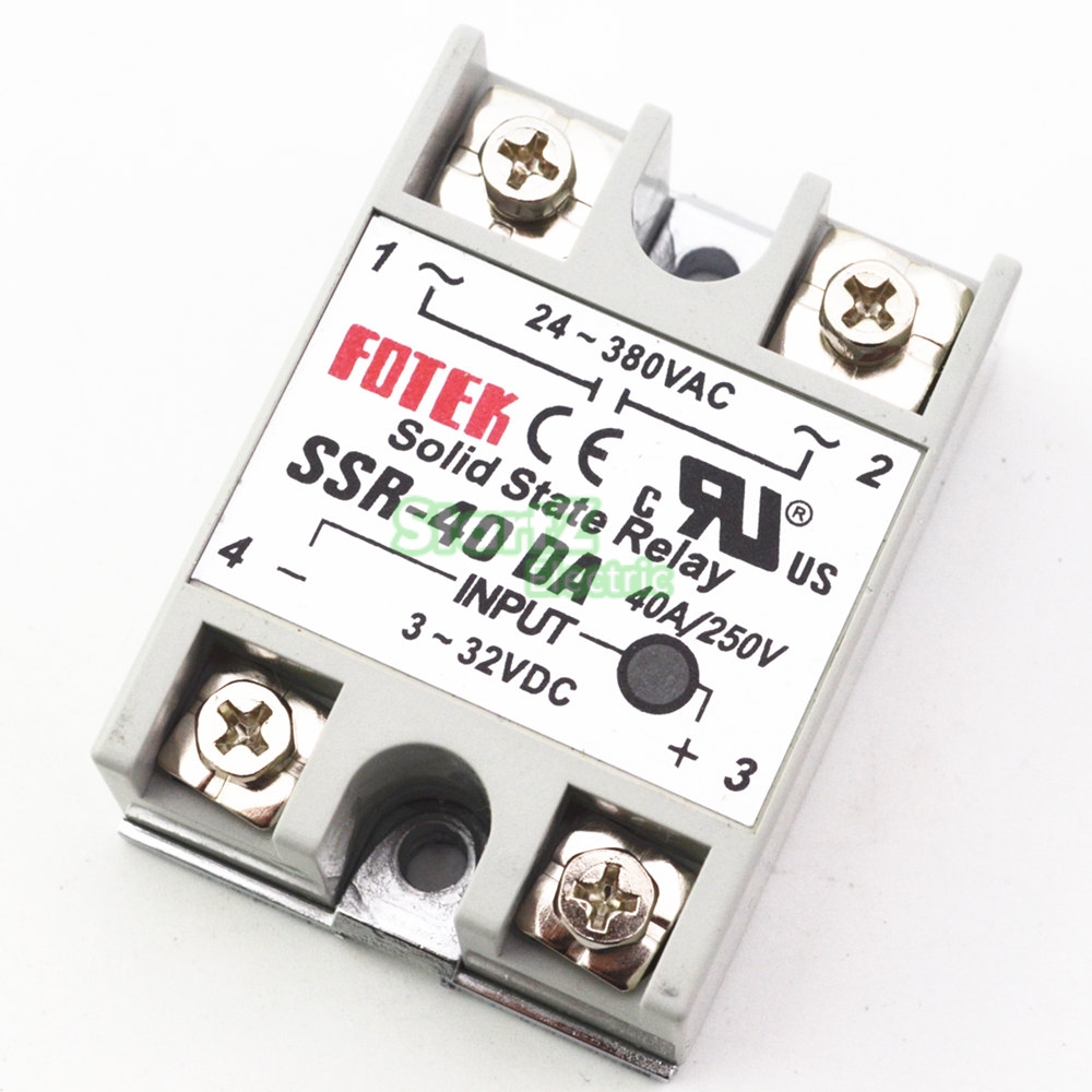 

1pcs SSR-40DA 40A Solid State Relay Module 3-32V DC Input 24-380VAC