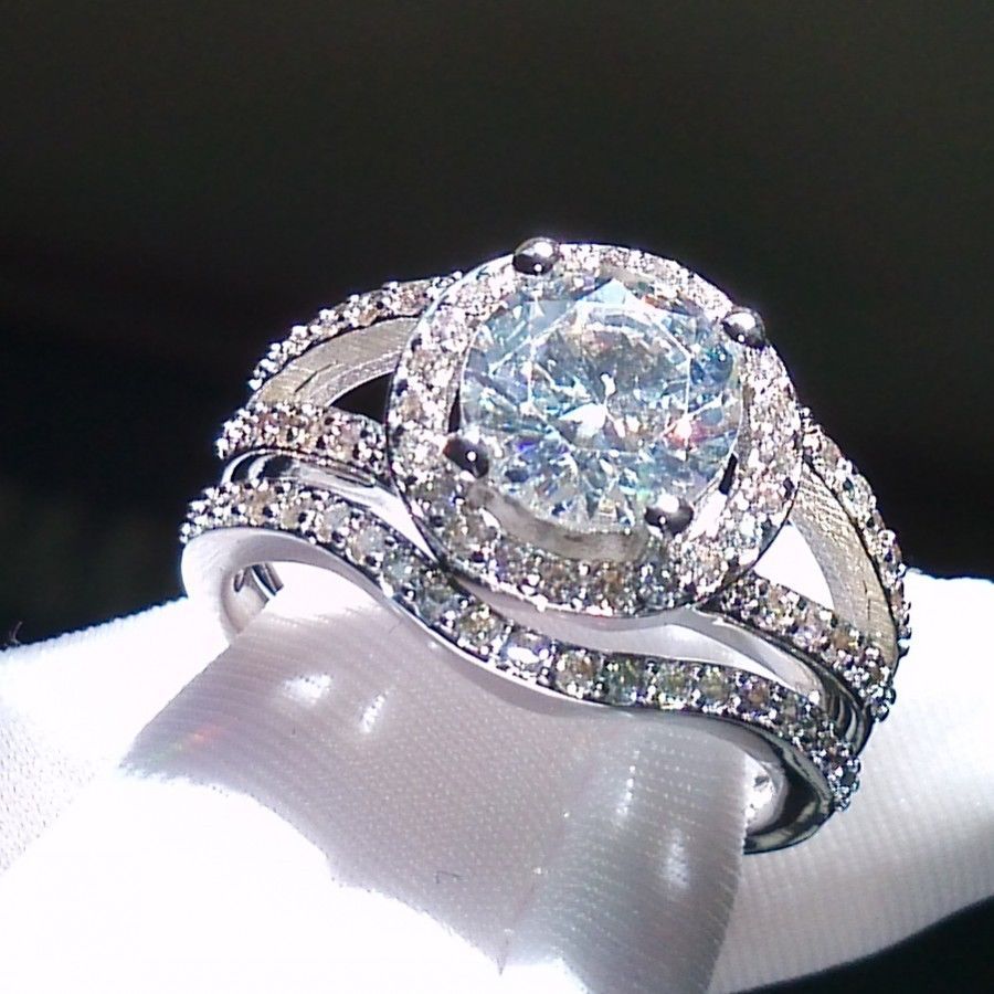 

choucong Sparkling 5A Zircon stone 10KT White Gold Filled engagement Wedding Band Ring Set Sz 5-11 Free shipping Gift