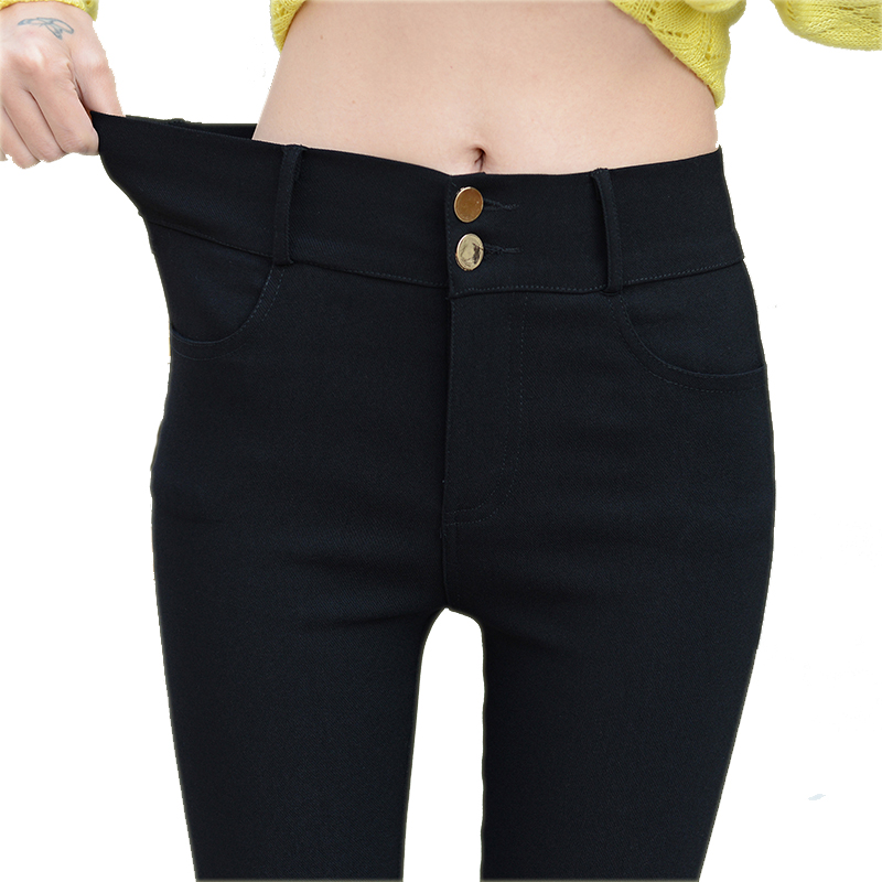 

Fashion 2017 New Spring Elegant Women' Work Wear Slim Stretch Pencil Pants Trousers Leggings For Women Female Plus Size 1340, W001340 black
