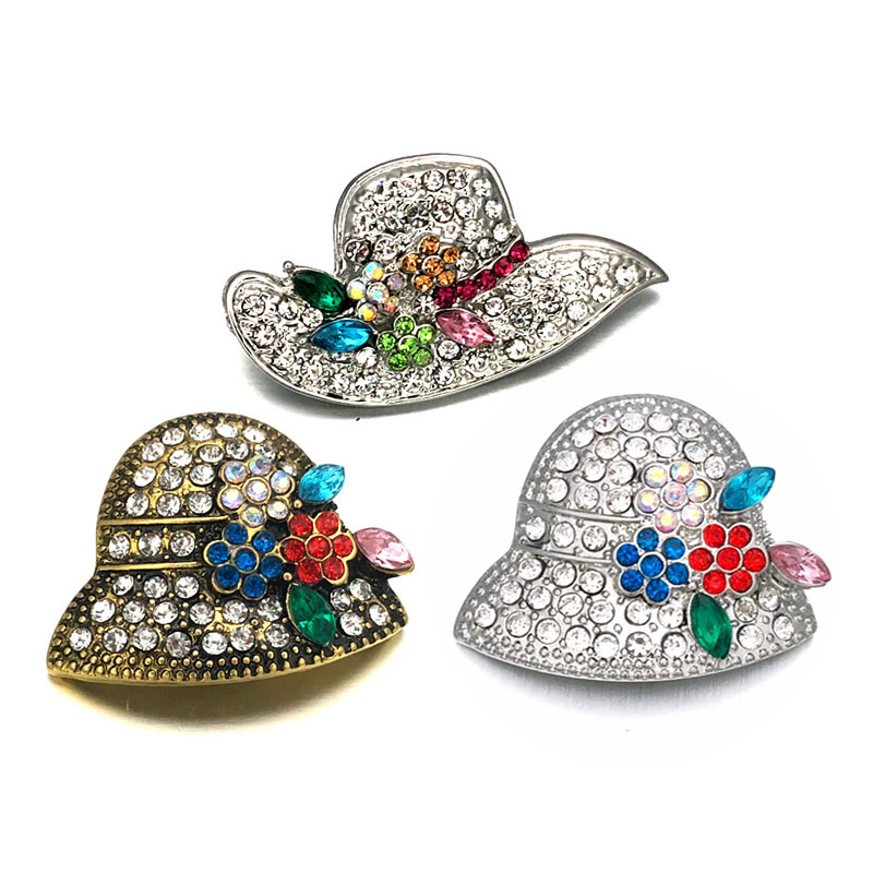 High quality flowers W174 18mm 40mm rhinestone metal button for snap button Bracelet Necklace Jewelry For Women Silver jewelry