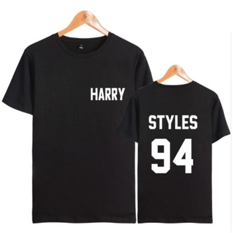 

1D One Direction Harry Styles 94 T Shirt Women Men Plus Size Funny Tshirt Camisa Poleras De Mujer Short Sleeve Tee Shirt Femme, Black