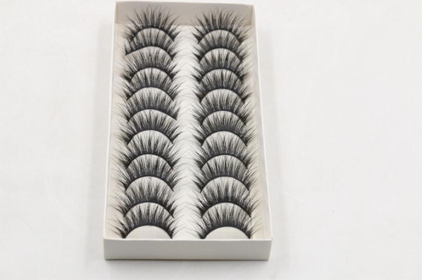 

G20 Natural Long Thick Cross Party False Eyelashes Lashes Voluminous Black Band Handmade Fake Eye Lashes