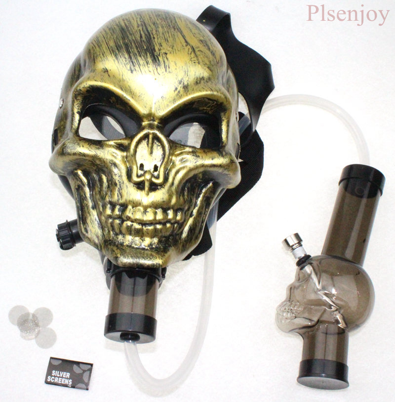 

Skull Mask Bong NEW Acrylic Pipes Smoking Hookah Halloween Party Fancy Dress Party Skull Mask Silicone Mask