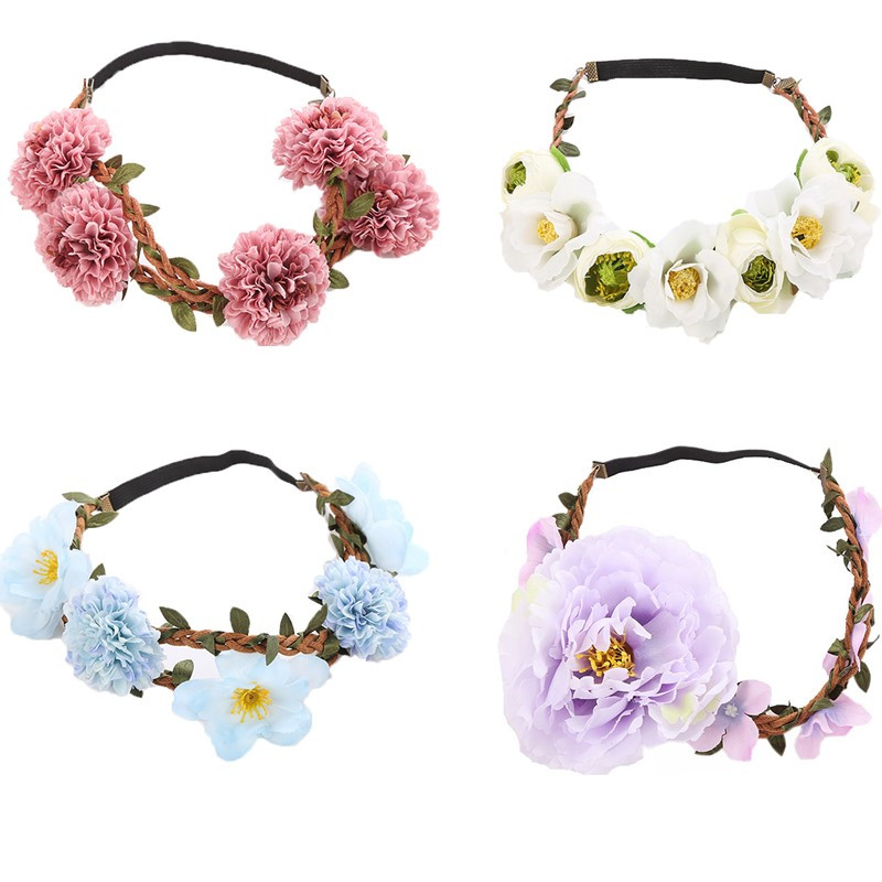 Élégant fleurs bandeau cheveux bandeau floral guirlandes couronne accessoires de cheveux pour femmes de mariage ou de fête performance de style b