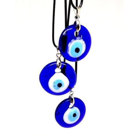 

Turkey Kabbalah Glass Evil Eye Nazar Pendants Necklace Vintage Silvers Charms Choker Necklace Pendants Women Fashion Jewelry Accessories NEW, Silver