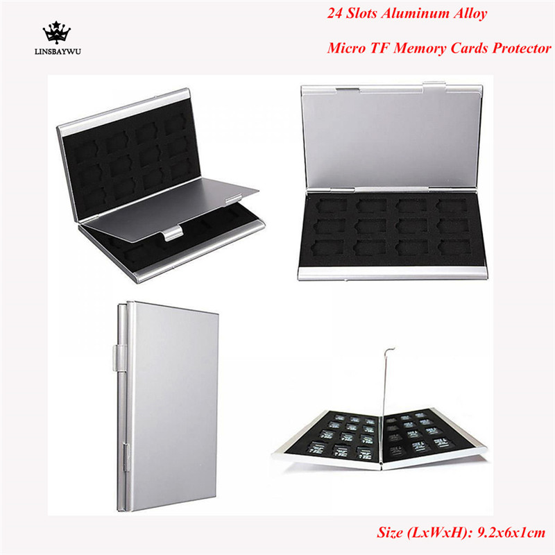 Porte-carte Micro SD en alliage d'aluminium Portable cartes mémoire boîte de rangement étui protecteur facile à transporter 24 emplacements pour