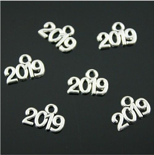 Antique Silver Plated Number 2019 Year Charms Pendants Jewelry Making DIY Handmade Craft Accessories Findings 20/50/100pcs-image-390793156