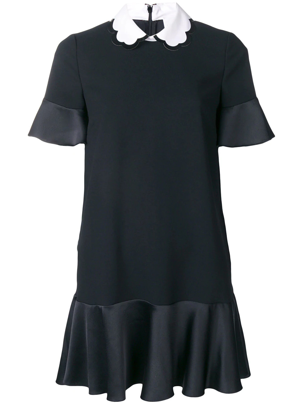 2018 Black Short Sleeves Peter Pan Collar Lady One Piece Dresses Women Dress MBL920 Red Fall Autumn