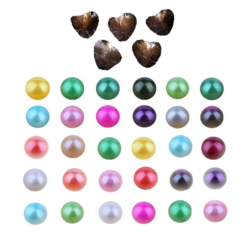 

2018 DIY 6-7mm Freshwater akoya oyster with Single pearls Mixed 27 colors Hign quality Circle natural pearl in Vacuum Package For Jewelry