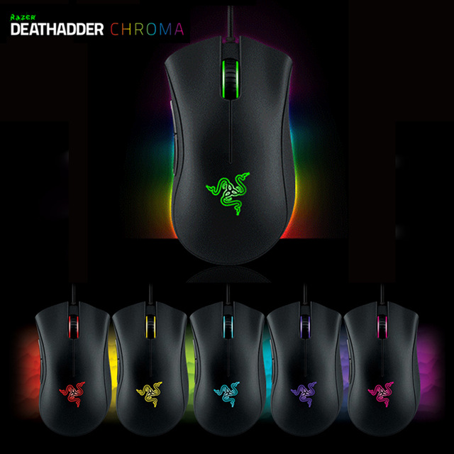 

Not original Razer Deathadder Chroma USB Wired Optical Computer Gaming Mouse 10000dpi Optical Sensor Mouse Razer Deathadder Gaming Mice 6PCS