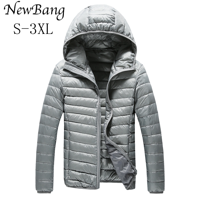 NewBang Brand Men's Down Jacket Ultra Light Down Jacket Men Warm Jackets Hood Lightweight Coat Feather Puffer Parka L18101103