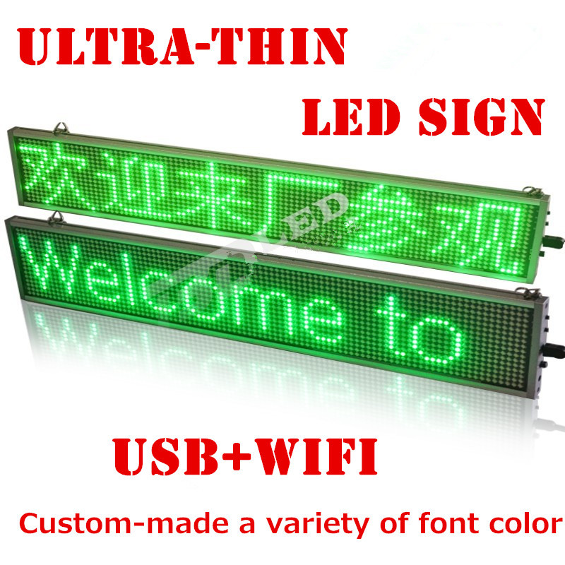 

500mm*95mm*15mm WIFI Programmable advertising LED Sign Board Pure Red, green, yellow blue Scrolling message Display Color can choose custom