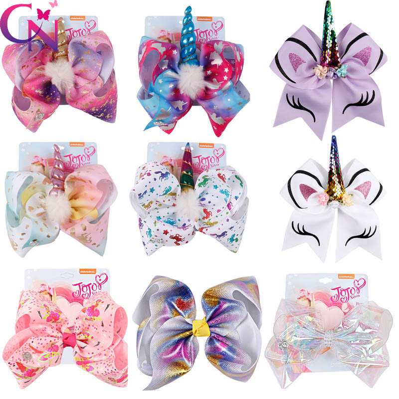 Cute Party Baby Girl Accessories Cartoon Kids Hair JOJO SIWA Unicorn Hair Kawayi