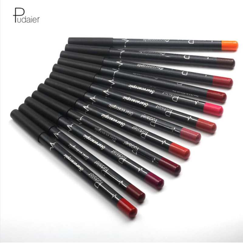 12 Colors/Set Sexy Matte Lip Stick Lipliner Lip Liner Pencil Matt Nude Lipsliner Pen Set Beauty Makeup Tool Cosmetic-image-430951280
