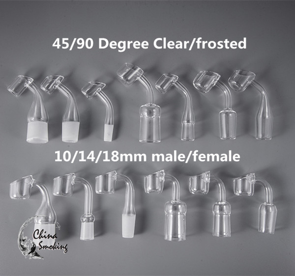 

4mm Thick Quartz Banger Domeless Quartz Nail 10mm/14mm/18mm, male/ female for Glass bong water pipes