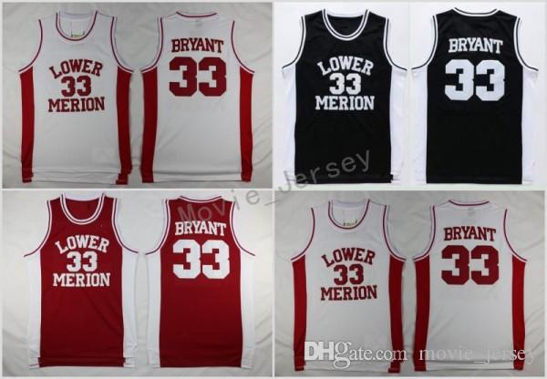 

Cheap 33 Lower Merion High School Basketball Jersey 33 Team Red White Black Basketball Shirts Stitched, As pic