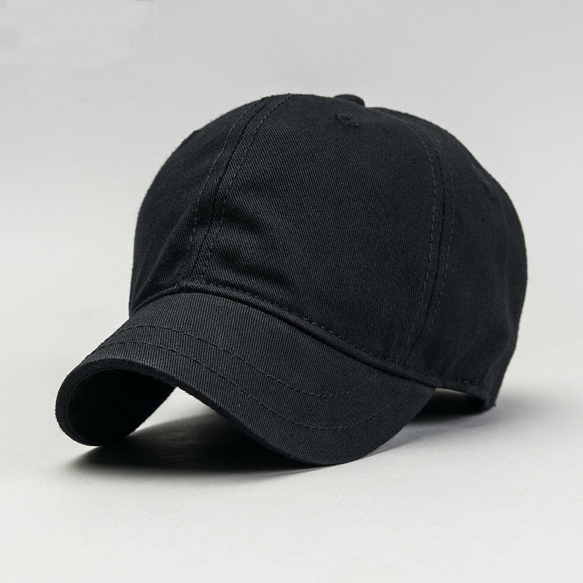 

Beckyruiwu Top Quality Big Head Man Hat Male Pure Cotton Solid Color Sun Caps Men Plus Size Baseball Cap 56-61CM, Black