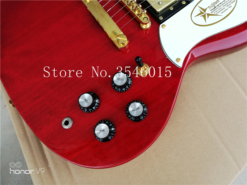 Personnalisé avec Classic Red 3 micros sg guitare Deluxe 2018instruments de musique complétés Chinois sg guitare électrique livraison gratuite