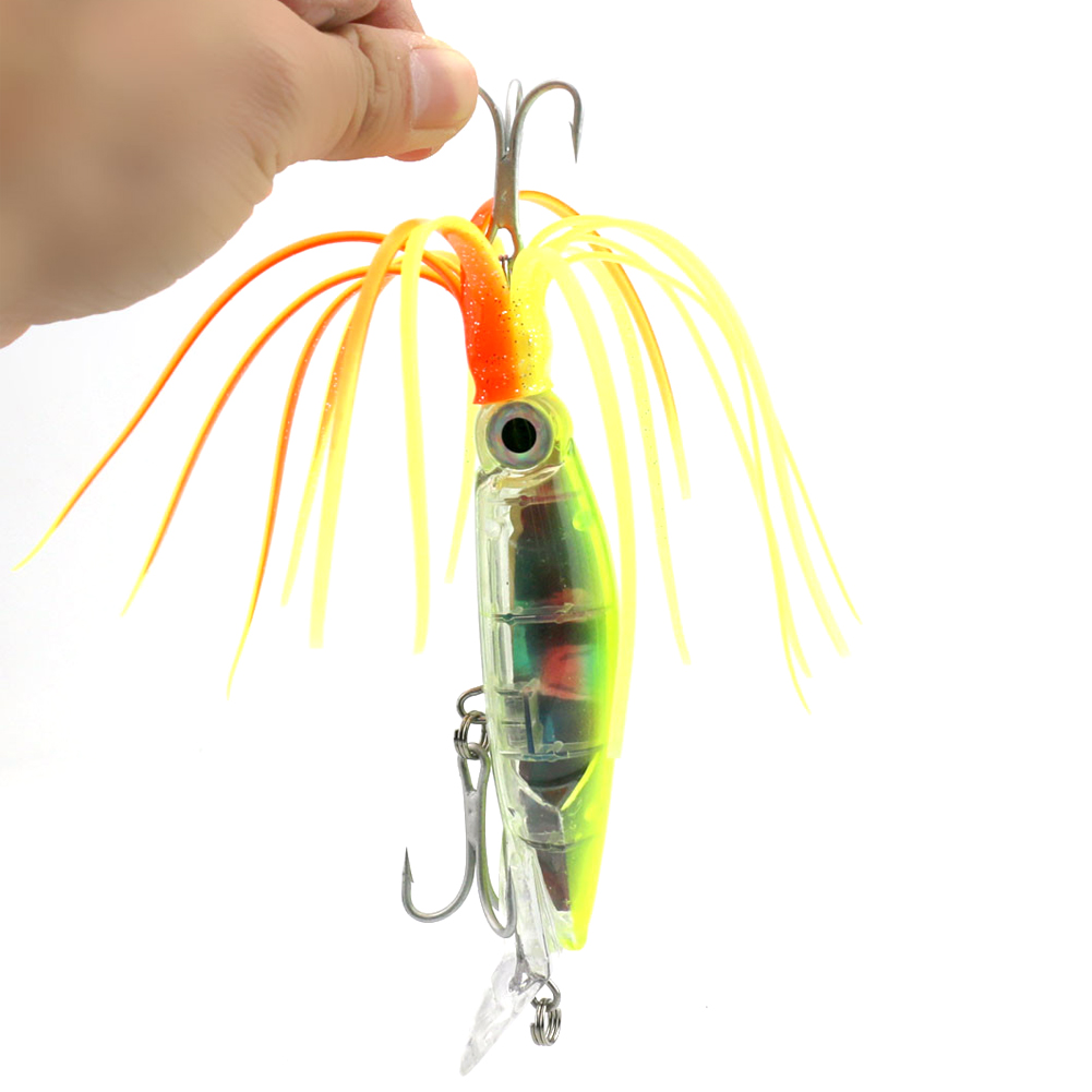 INFOF 6PCS 14cm 42g ABS plastic big game fishing lures octopus squid jig beard fishing baits pike bass pesca fishing tackles-image-409432999
