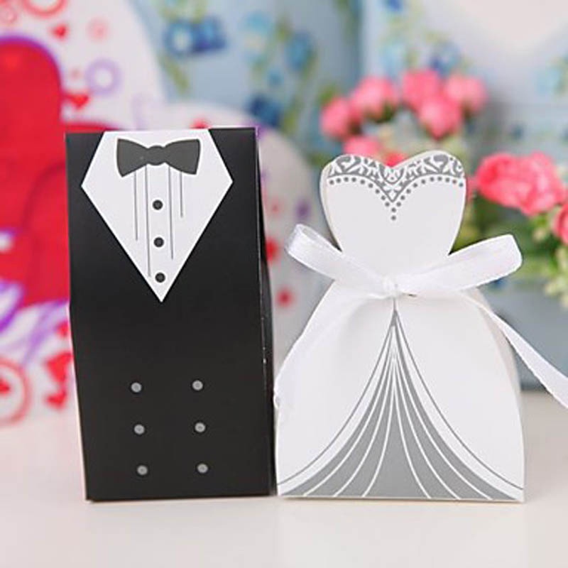 

NEW Fashion Wedding candy box Bride Groom box Wedding Bridal Favor best Gift Boxes 50 pairs /100pcs