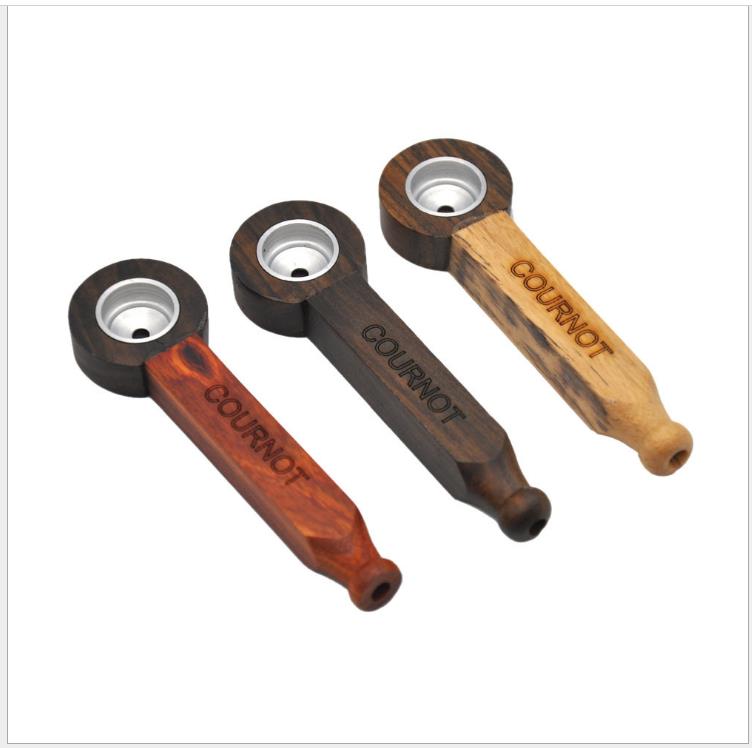 

Simple Personality Pipe Solid Wood Pipe Portable Easy Carrying Steel Pipe