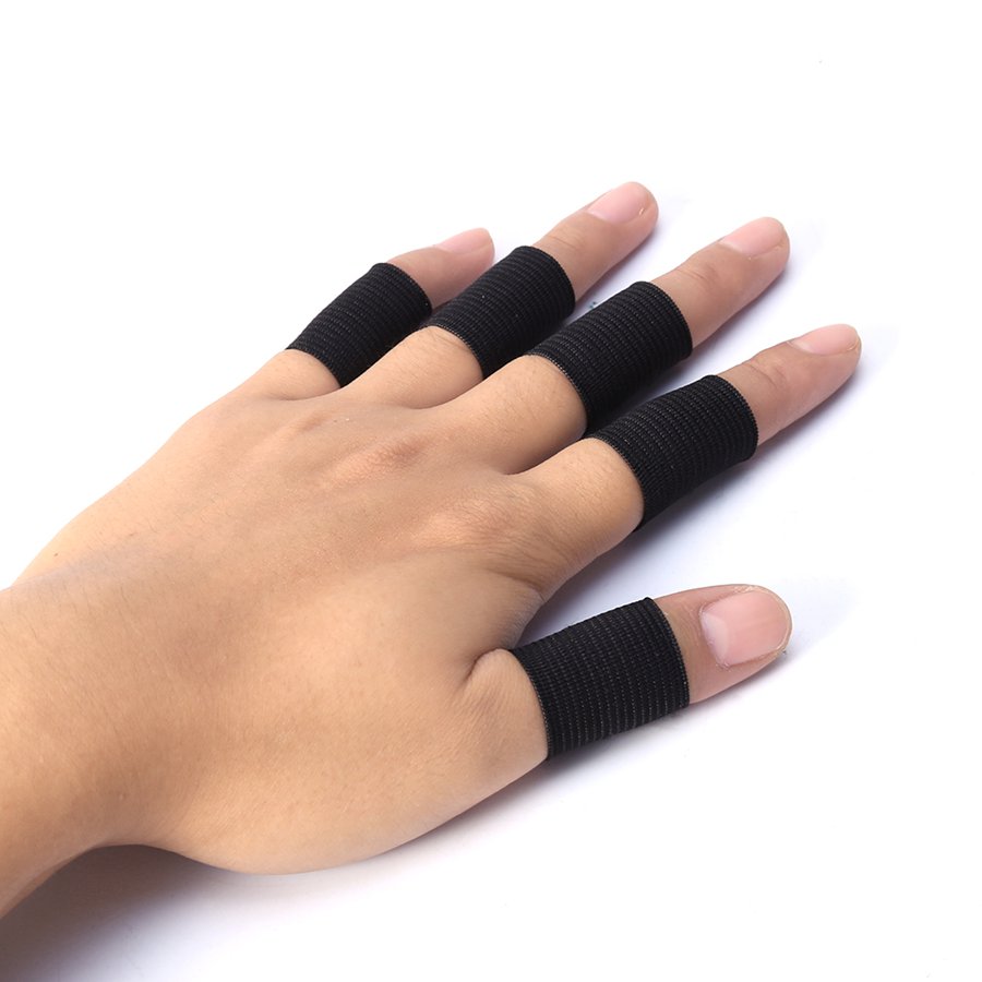 ONT Appui de Doigt 10 Pi/èces Protecteurs de Doigts de Sport /Étirable Protection des Doigts Garde des Doigts Soutien aux Sports et /à Larthrite Protection du Support des Manches Noir
