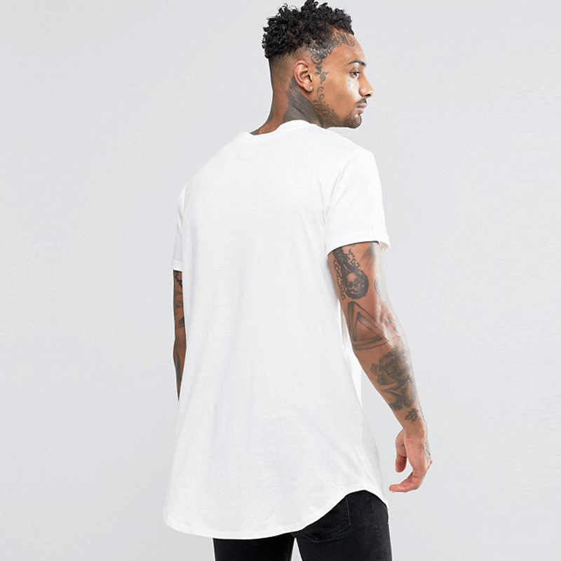 

all new mens t shirt extended tshirt mens clothing curved hem long line tops tees hip hop urban blank justin shirts, Black