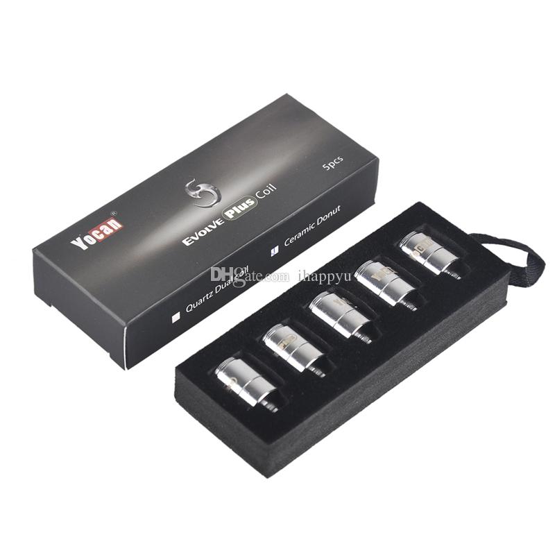

100% Authentic Yocan Evolve Plus QDC coil Quatz Dual Coil Ceramic Donut Pure Taste Vapor for Evolve Plus Wax starter Kit genuine 2204023