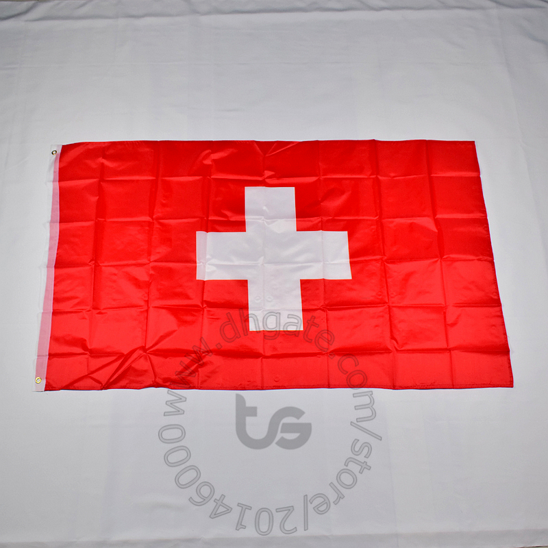 

Switzerland / Swiss flag national Free shipping 3x5 FT/90*150cm Hanging National flag Swiss Home Decoration banner