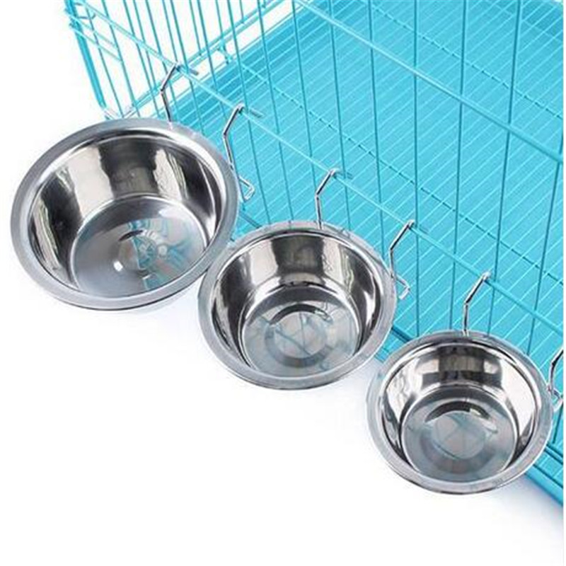 

Feeders Stainless Steel Hanging Bowl Feeding Pet Bird Food Water Cage Cup Dog Bowls & Feeders Supplies