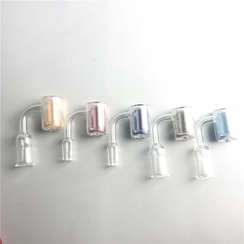

25mm quartz thermochromic banger nail with 10mm 14mm colorful quartz banger thermal bucket domeless for oil rigs glass bong