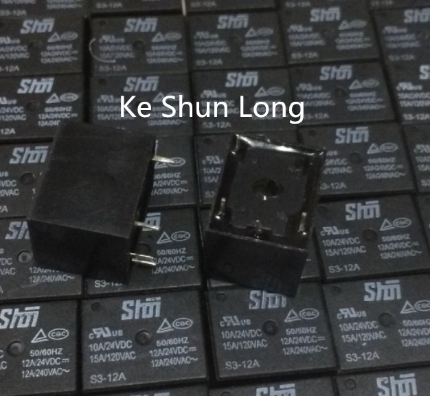 

Free shipping lot(5pieces/lot) 100%Original New SHOI S3-12A 12VDC S3-24A 24VDC 4PINS 10A DC12V DC24V 12V 24V Power Relay
