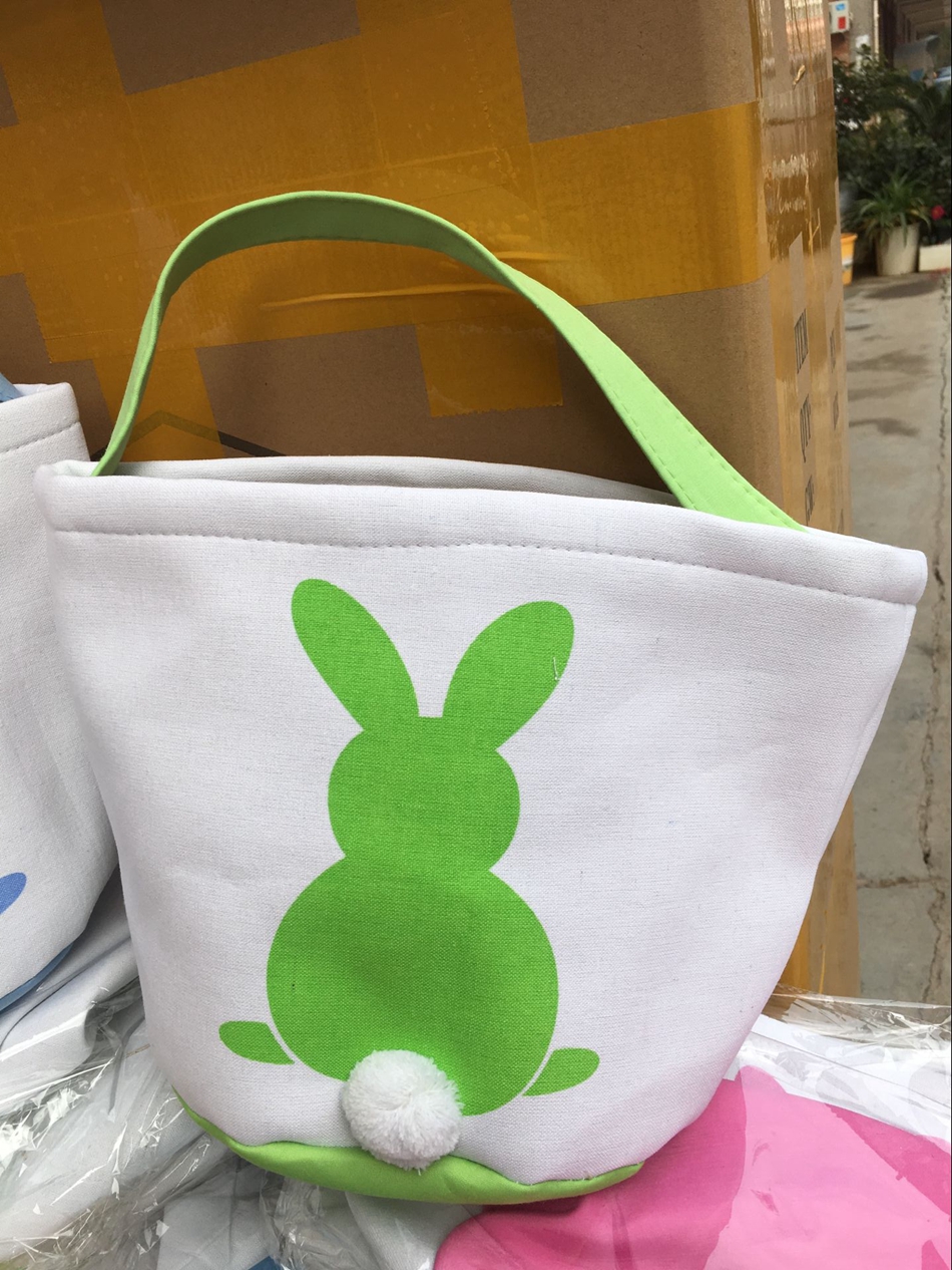 Easter Rabbit Basket Easter Bunny Bags Rabbit Printed Canvas Tote Bag