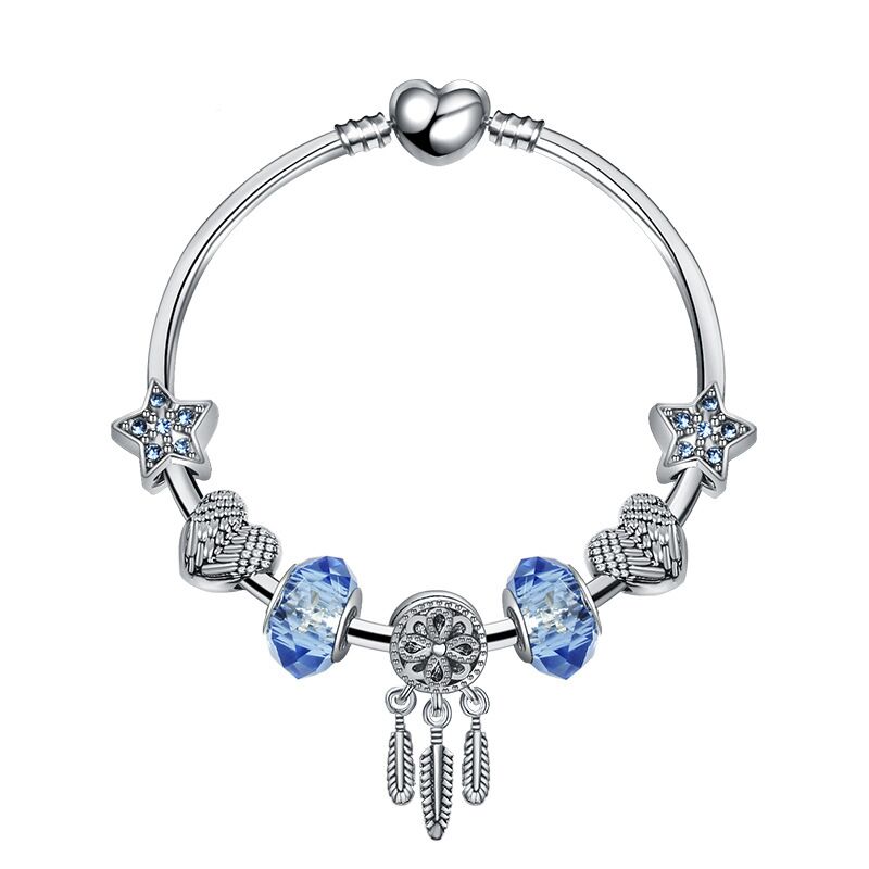 Grano de flor voroco plata esterlina 925 Encanto Colgante Cubic Zirconia Fit pulsera collar